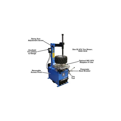 Atlas TC229 Swing Arm Tire Changer with Bead Blaster | 110V Rim Clamp Wheel Changer for Steel & Alloy Wheels