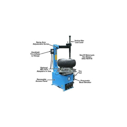 Atlas TC289 Large Swing Arm Tire Changer with Bead Blaster | 110V Rim Clamp Wheel Changer for Truck, SUV & Alloy Wheels