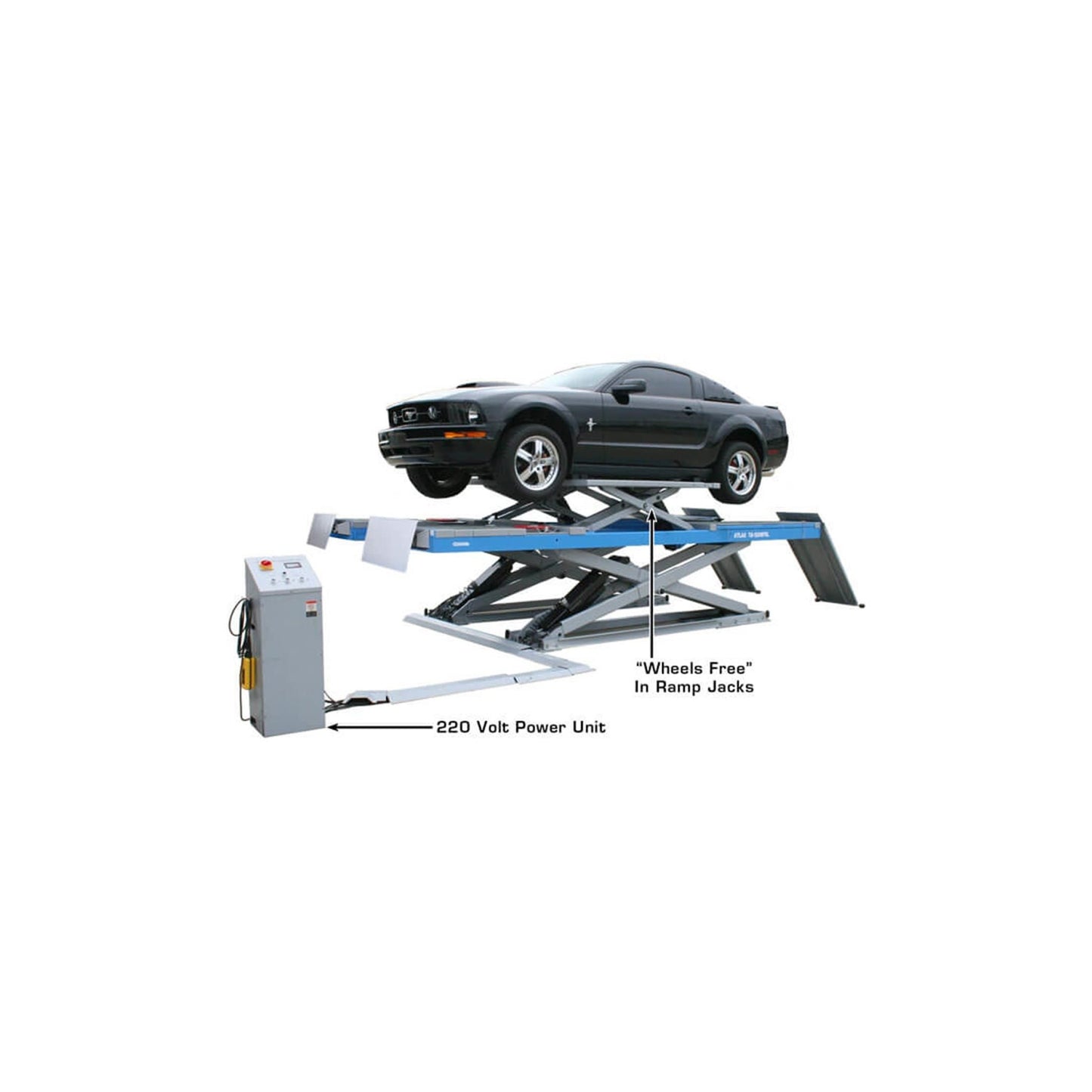 Atlas 12AWFSL-N 12,000 lb Commercial Scissor Alignment Lift with Wheels-Free Lift System