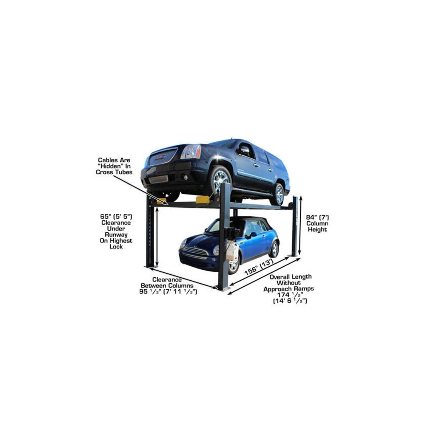 Atlas 408SL 8,000 lb Deluxe Portable Four-Post Car Lift