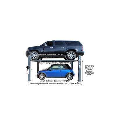Atlas 408SL 8,000 lb Deluxe Portable Four-Post Car Lift