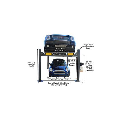 Atlas 408SL 8,000 lb Deluxe Portable Four-Post Car Lift