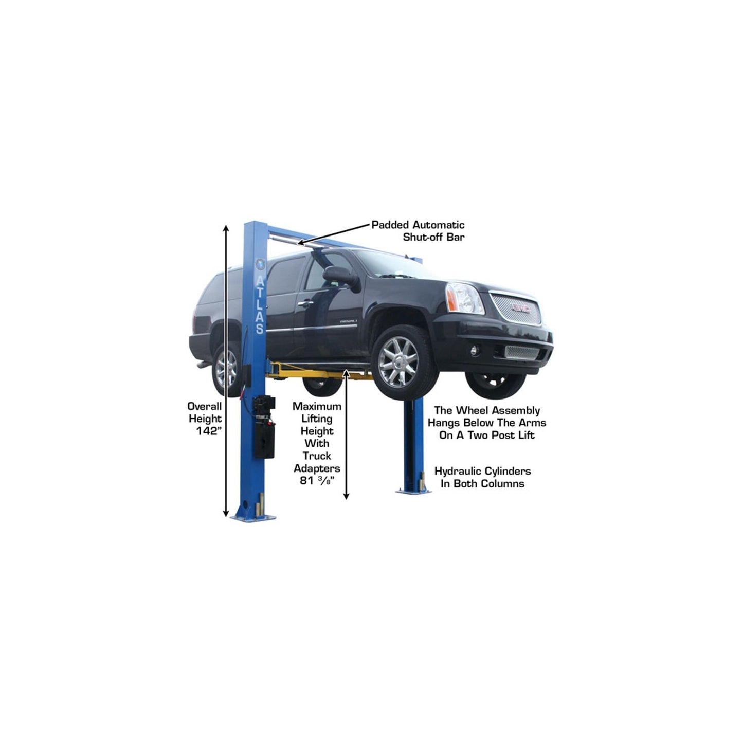 Atlas ATTD-9OHSC-SS 9,000 lb Overhead Two-Post Car Lift