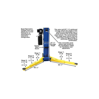 Atlas ATTD-9OHSC-SS 9,000 lb Overhead Two-Post Car Lift