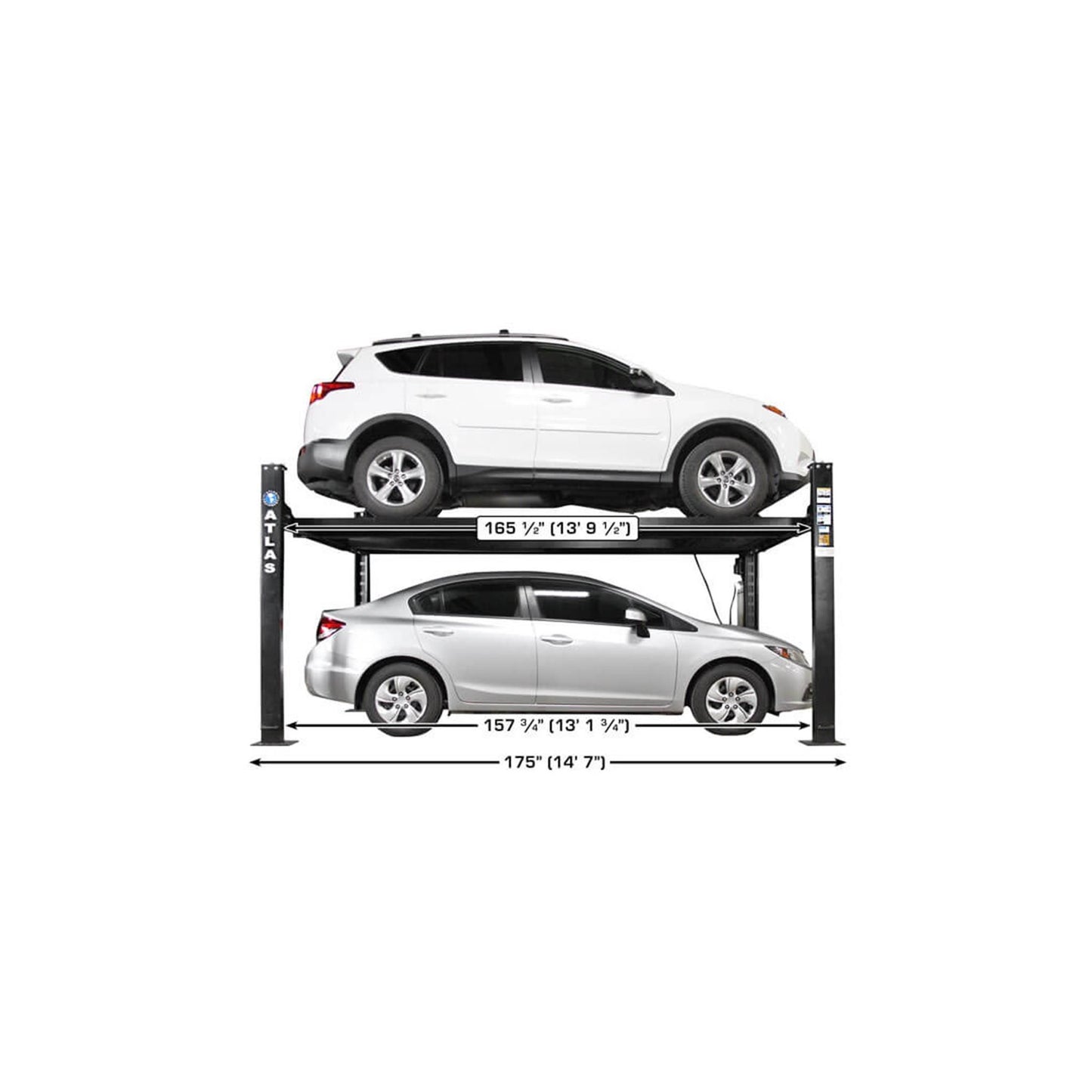 Atlas Apex 8 8,000 lb ALI Certified Portable Four-Post Car Lift