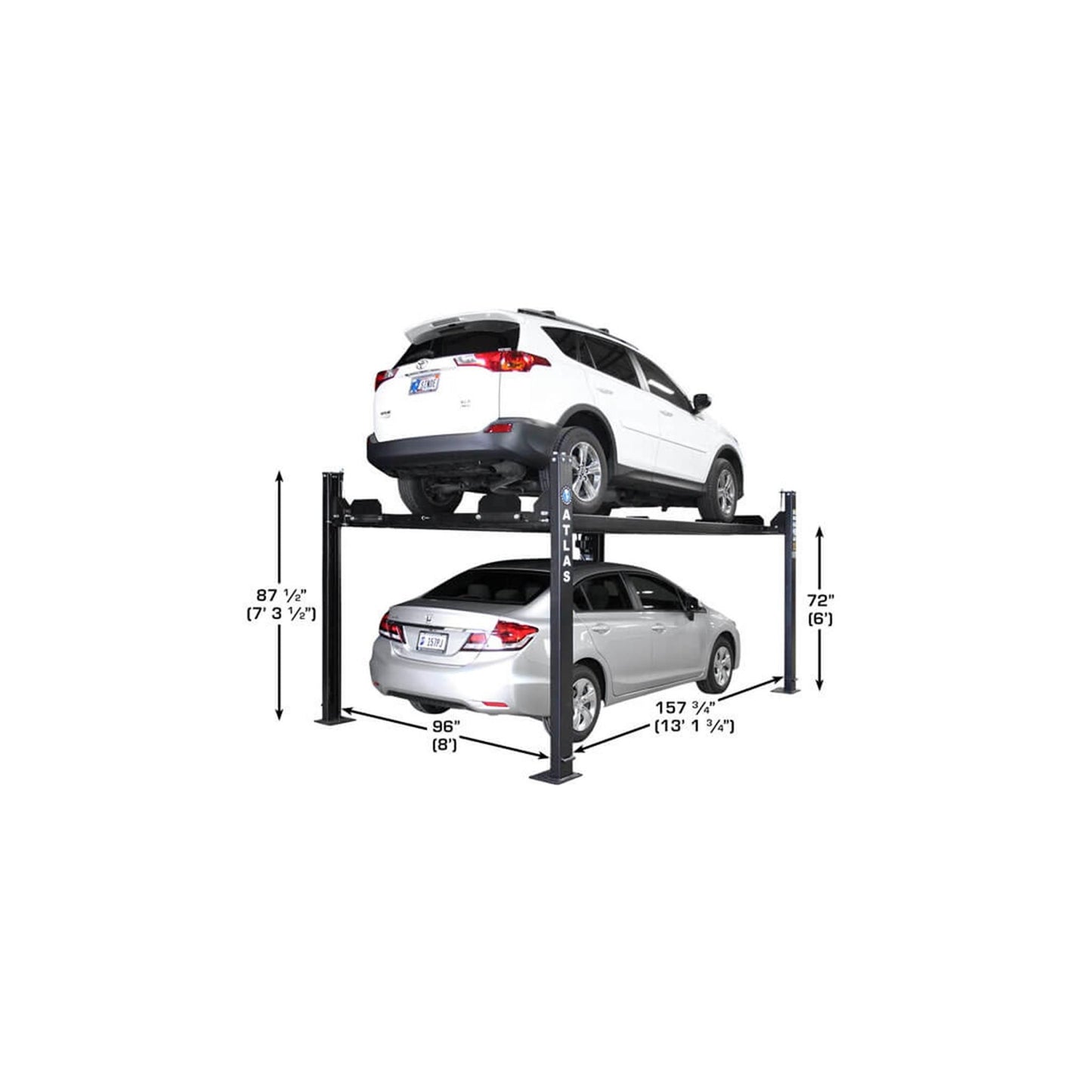Atlas Apex 8 8,000 lb ALI Certified Portable Four-Post Car Lift