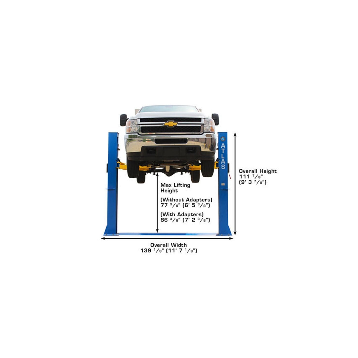 Atlas ATTD-BP10000X 10,000 lb Commercial Baseplate Two-Post Car Lift