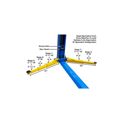 Atlas ATTD-BP10000X 10,000 lb Commercial Baseplate Two-Post Car Lift
