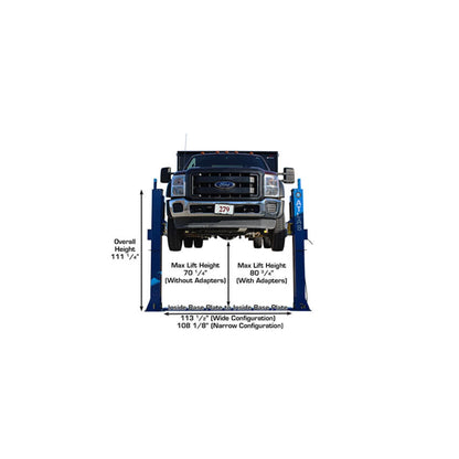Atlas ATTD-BP12000X 12,000 lb Heavy-Duty Commercial Baseplate Two-Post Car Lift