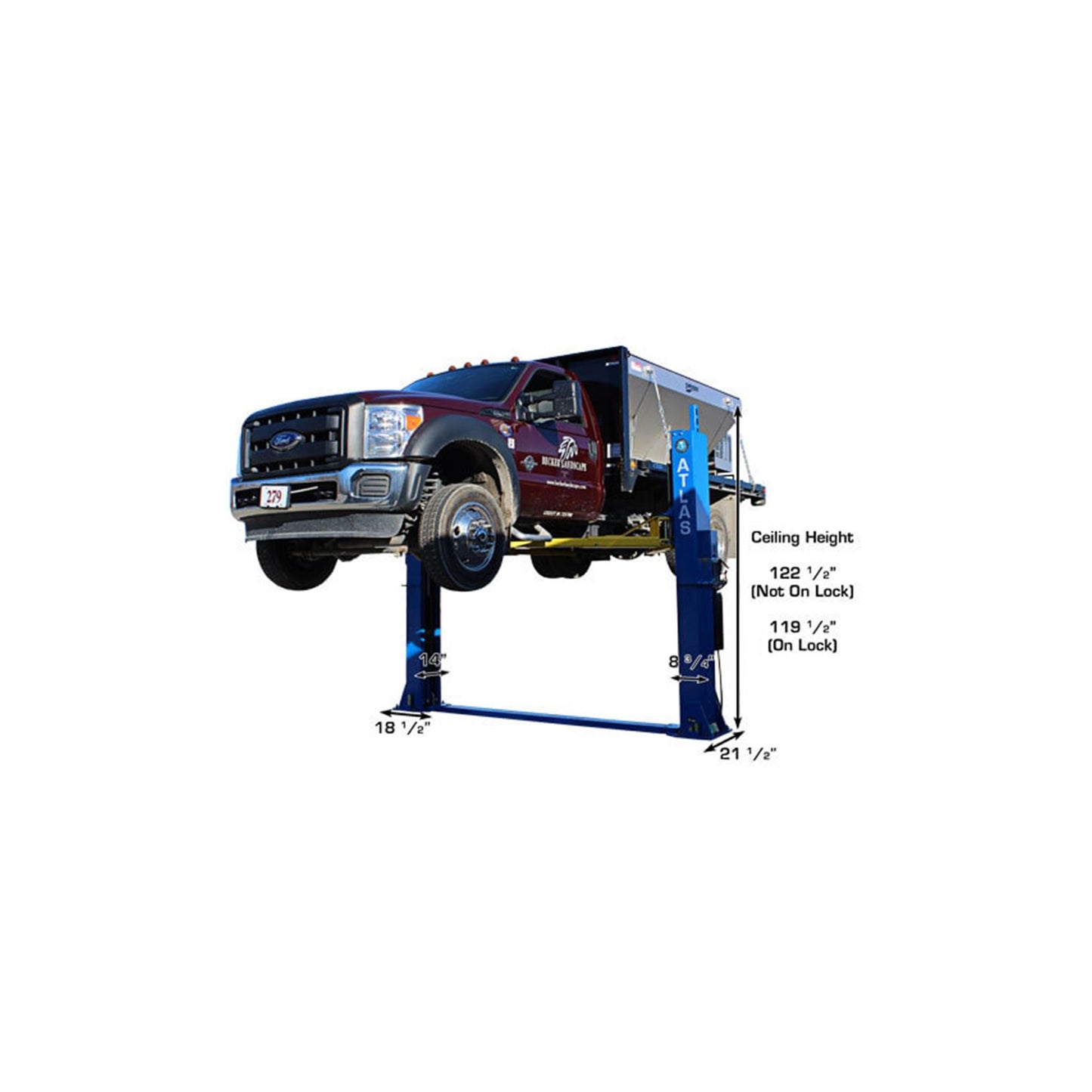 Atlas ATTD-BP12000X 12,000 lb Heavy-Duty Commercial Baseplate Two-Post Car Lift