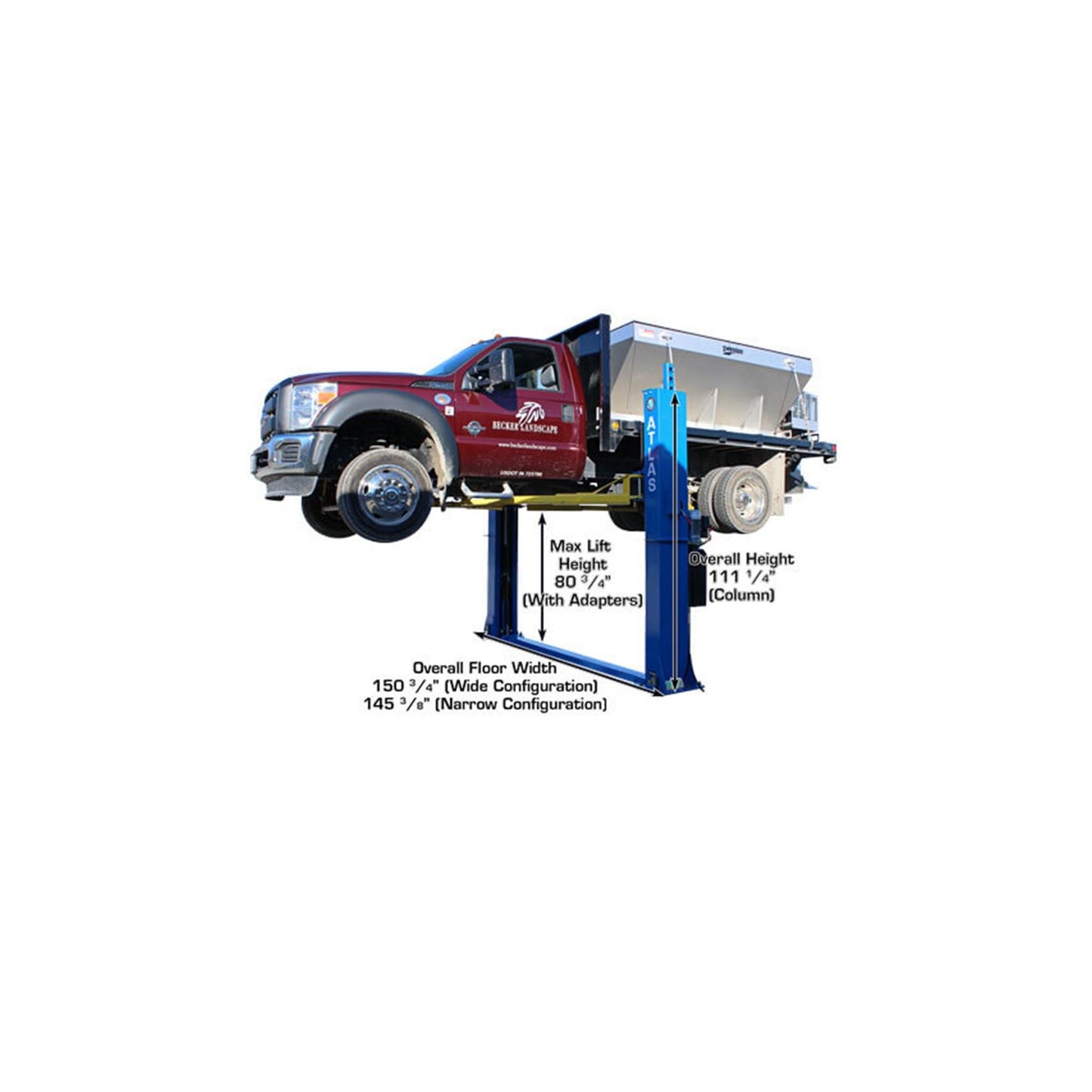 Atlas ATTD-BP12000X 12,000 lb Heavy-Duty Commercial Baseplate Two-Post Car Lift