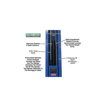 Atlas ATTD-OHX10000X 10,000 lb Extra Tall & Extra Wide Commercial Two-Post Car Lift