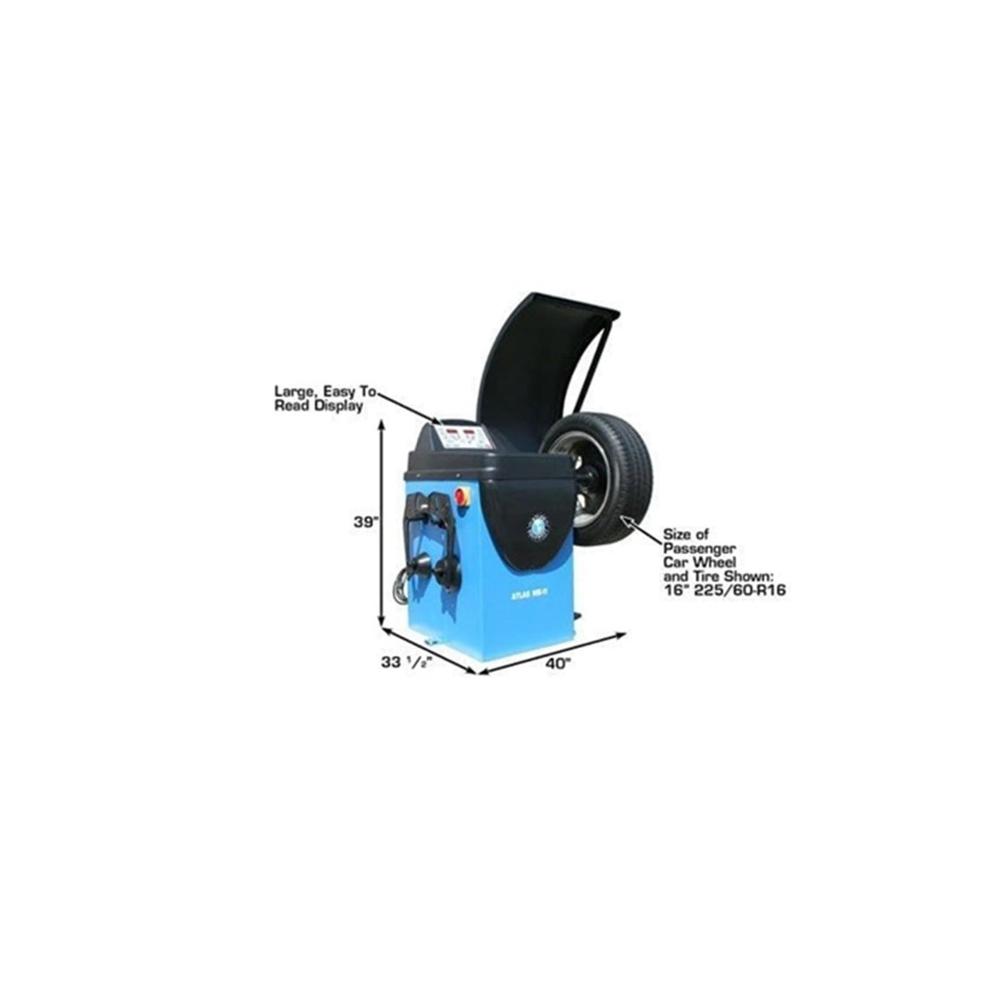 Atlas WB11 Computerized Wheel Balancer | 10"–32" Rim Capacity | 110V Spin Balancing Machine