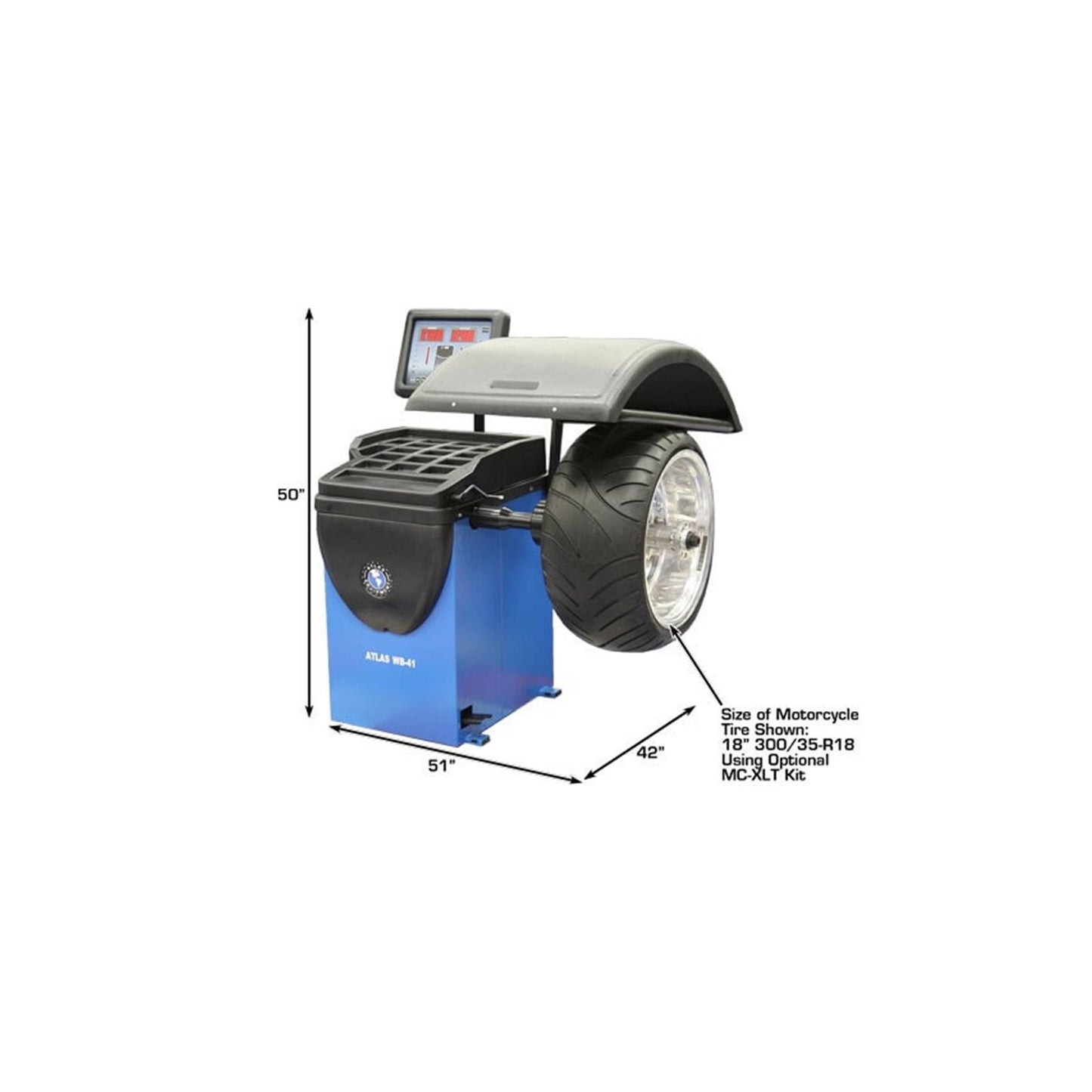 Atlas WB41 Computerized Wheel Balancer | Raised Display | 10"–32" Rim Capacity | 110V
