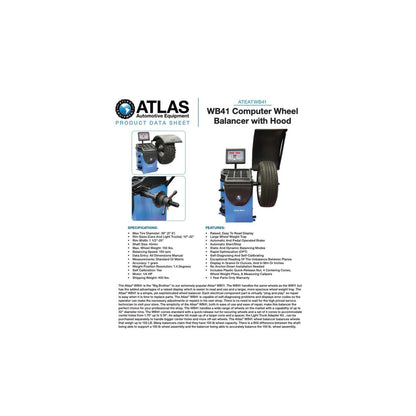 Atlas WB41 Computerized Wheel Balancer | Raised Display | 10"–32" Rim Capacity | 110V
