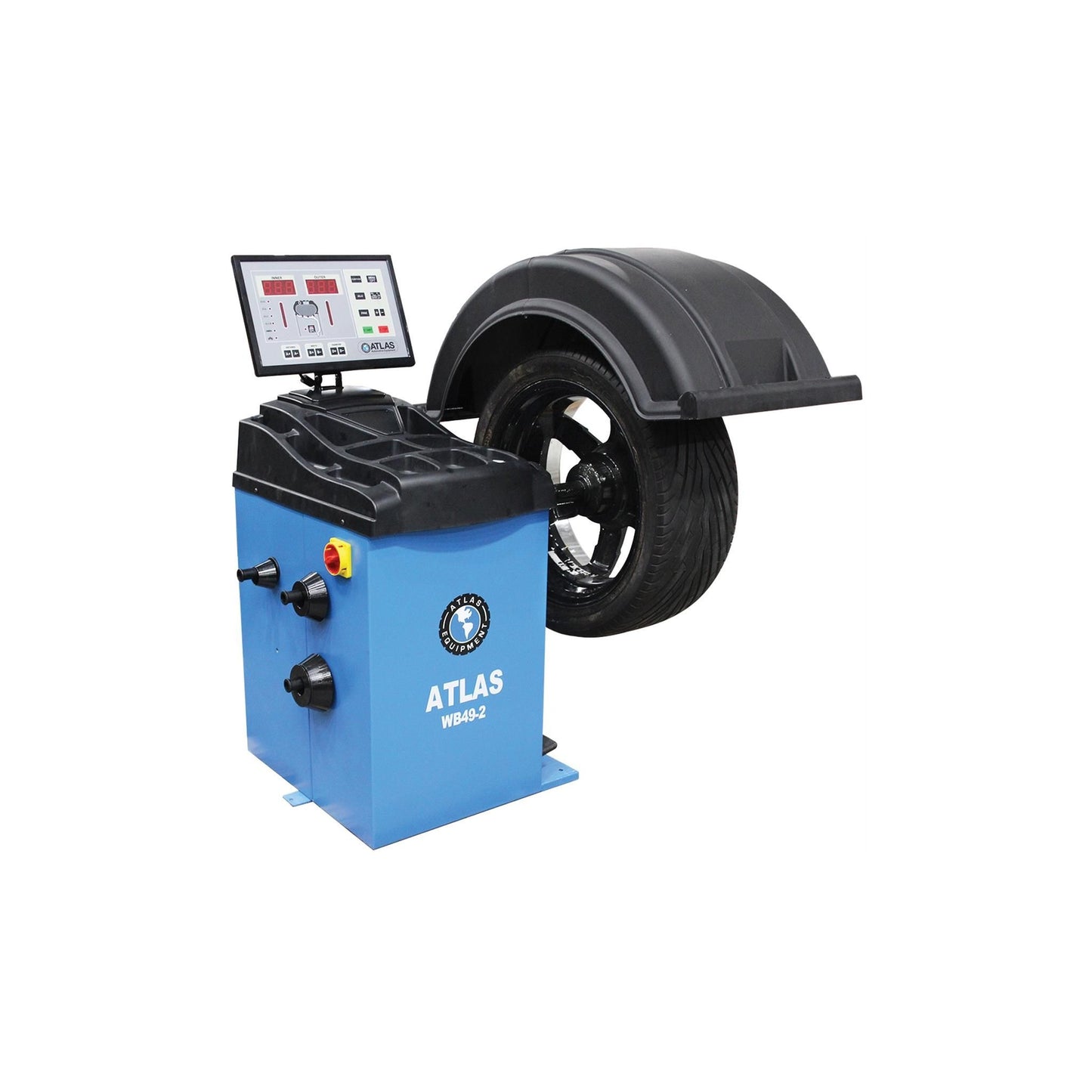 Atlas WB49-2 Computerized Wheel Balancer | Automatic 2D Data Entry | Split-Weight | 10"–32" Rim Capacity | 110V