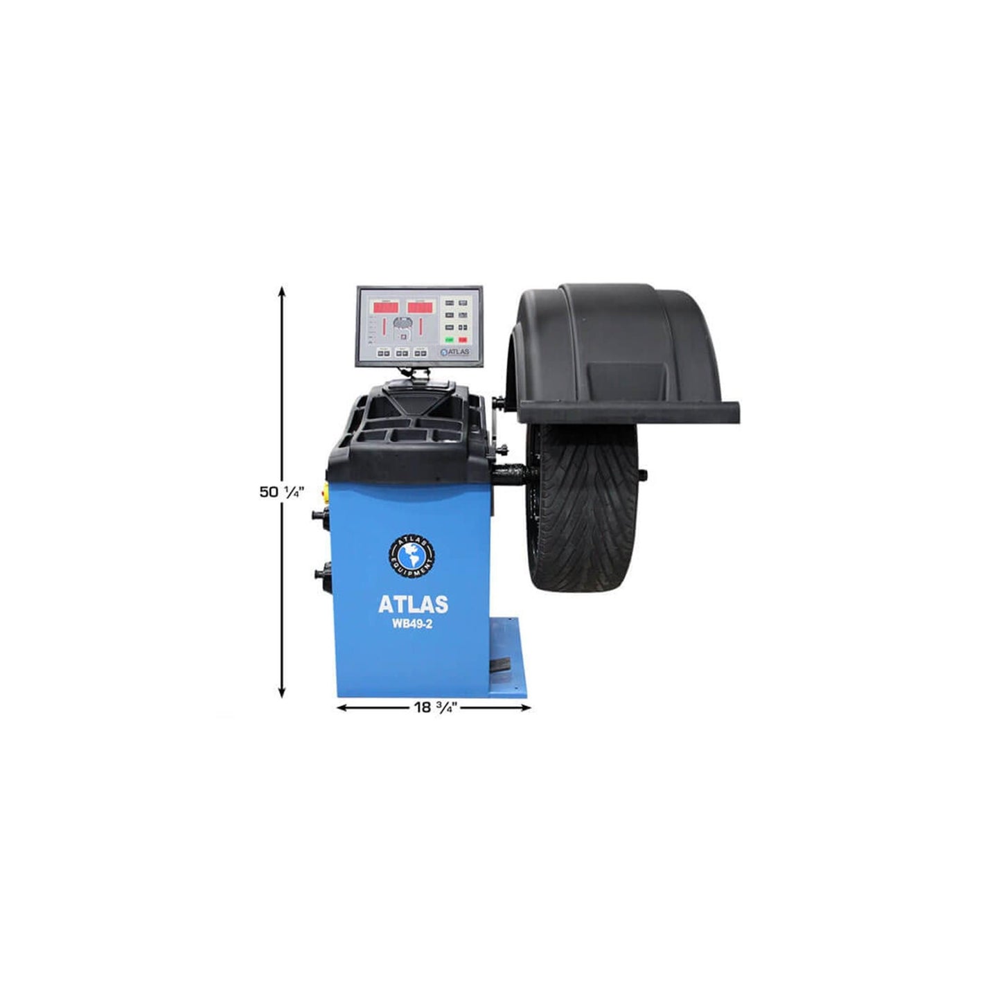 Atlas WB49-2 Computerized Wheel Balancer | Automatic 2D Data Entry | Split-Weight | 10"–32" Rim Capacity | 110V
