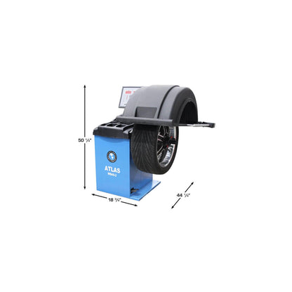 Atlas WB49-2 PRO Computerized Wheel Balancer | Automatic 3D Data Entry | Split-Weight | 10"–32" Rim Capacity | 110V