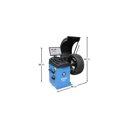 Atlas WB49-2 PRO Computerized Wheel Balancer | Automatic 3D Data Entry | Split-Weight | 10"–32" Rim Capacity | 110V