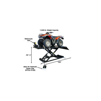 Atlas HI-RISE 1500 1,500 lb Air/Hydraulic Motorcycle, ATV & UTV Lift Table