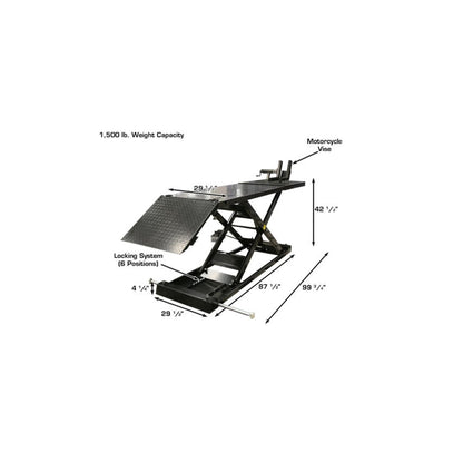 Atlas HI-RISE 1500 1,500 lb Air/Hydraulic Motorcycle, ATV & UTV Lift Table