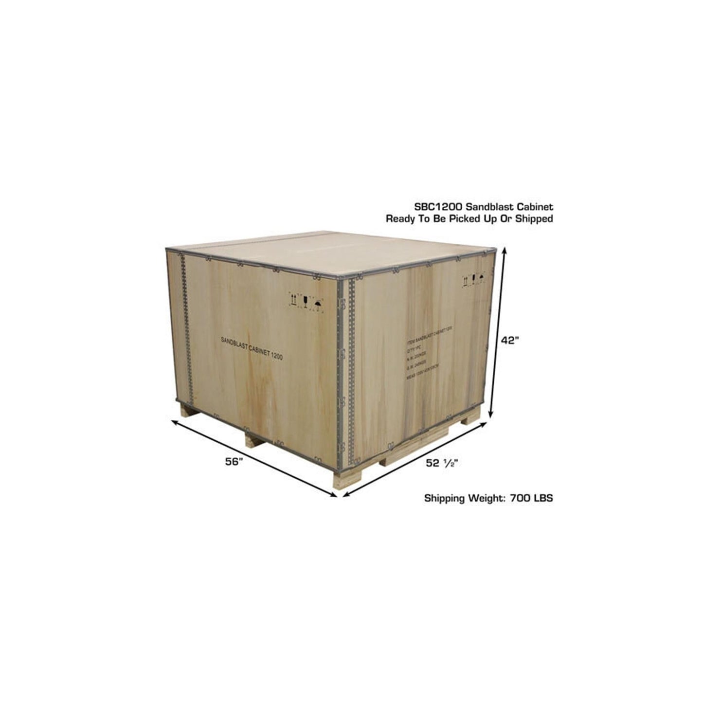 Atlas SBC1200 Extra Large Media Blasting Cabinet | 46" x 51" Work Area | Dual Access | 110V