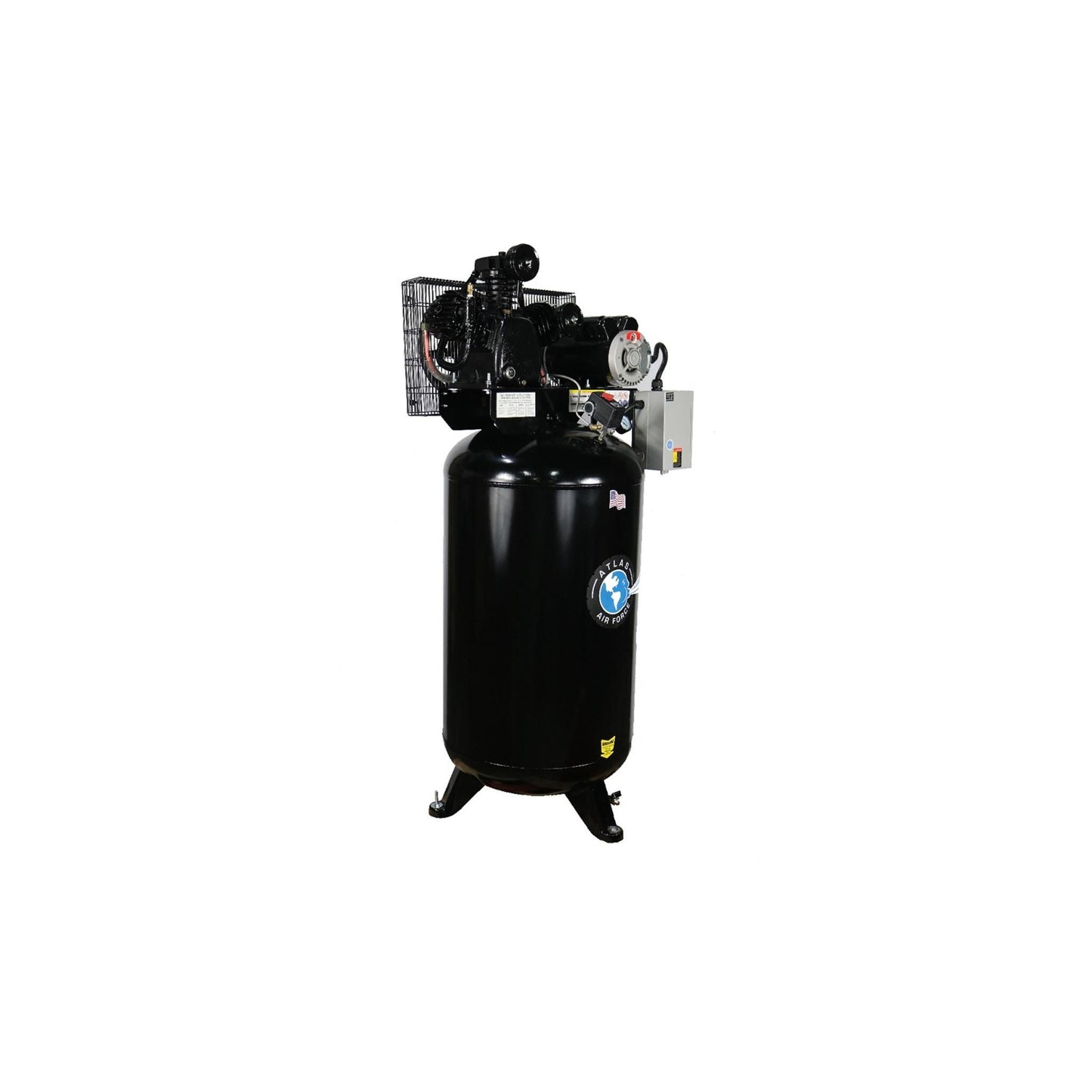 Atlas Air Force AF7 80 Gallon 2-Stage Air Compressor | 5 HP Low RPM | Magnetic Starter | 220V Single Phase | 175 PSI