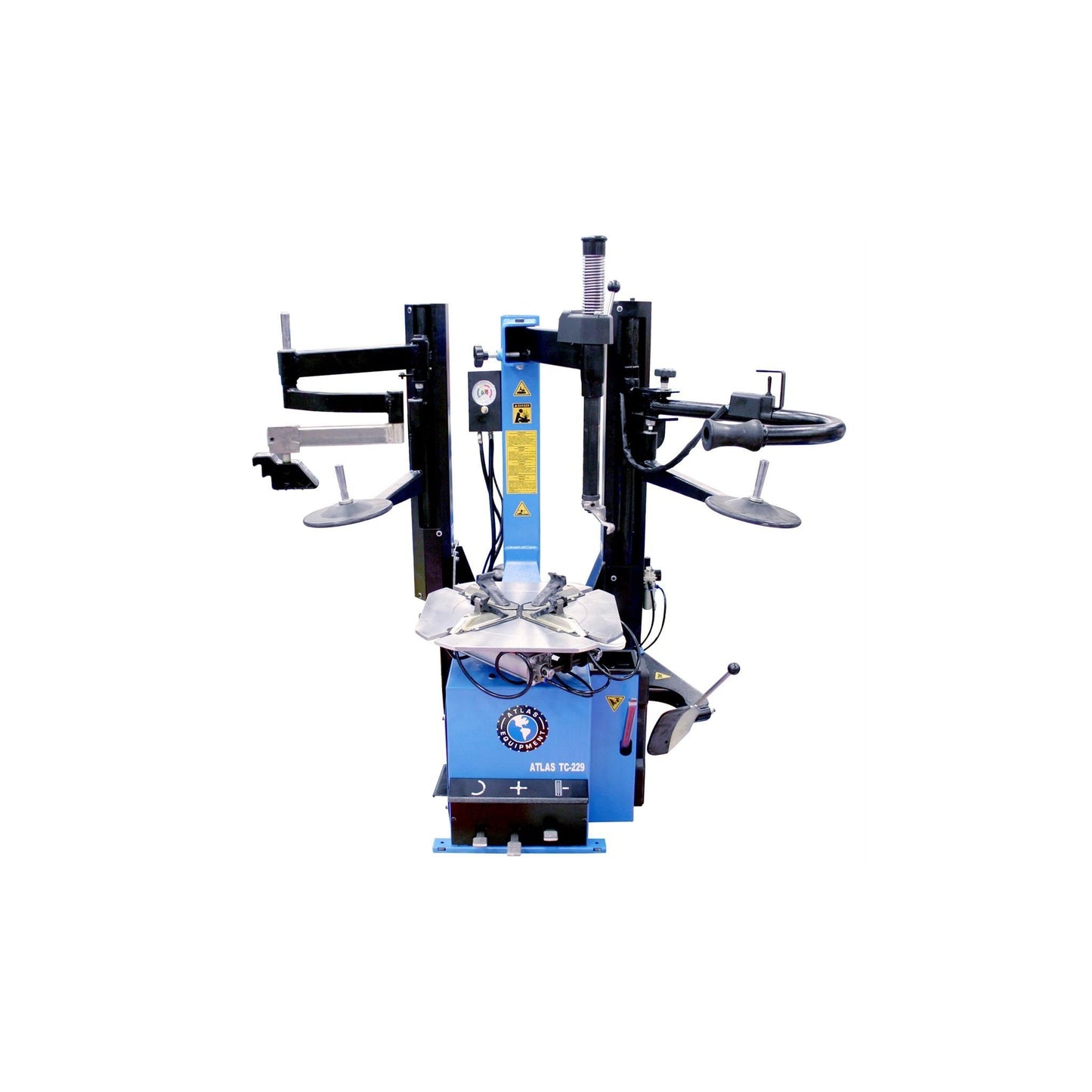 Atlas TC229DAA Swing Arm Tire Changer with Dual Assist Arms & Bead Blaster | 110V Professional Rim Clamp Wheel Changer