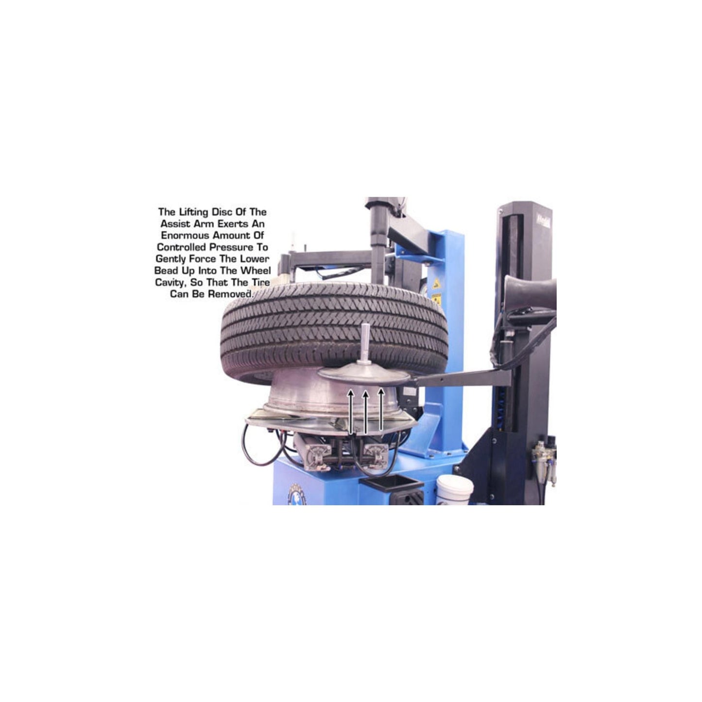 Atlas TC229DAA Swing Arm Tire Changer with Dual Assist Arms & Bead Blaster | 110V Professional Rim Clamp Wheel Changer