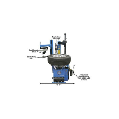 Atlas TC229LH Swing Arm Tire Changer with Left-Hand Assist Arm & Bead Blaster | 110V Rim Clamp Wheel Changer