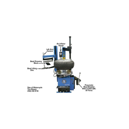 Atlas TC229LH Swing Arm Tire Changer with Left-Hand Assist Arm & Bead Blaster | 110V Rim Clamp Wheel Changer