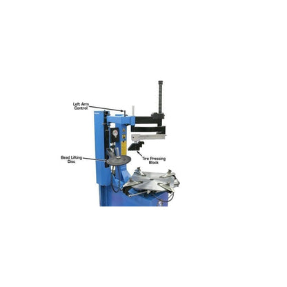 Atlas TC229LH Swing Arm Tire Changer with Left-Hand Assist Arm & Bead Blaster | 110V Rim Clamp Wheel Changer