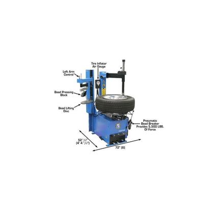 Atlas TC229LH Swing Arm Tire Changer with Left-Hand Assist Arm & Bead Blaster | 110V Rim Clamp Wheel Changer