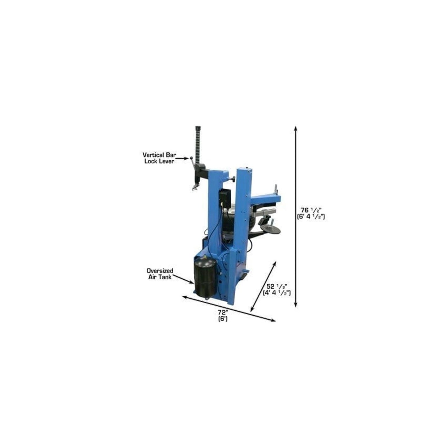 Atlas TC229LH Swing Arm Tire Changer with Left-Hand Assist Arm & Bead Blaster | 110V Rim Clamp Wheel Changer
