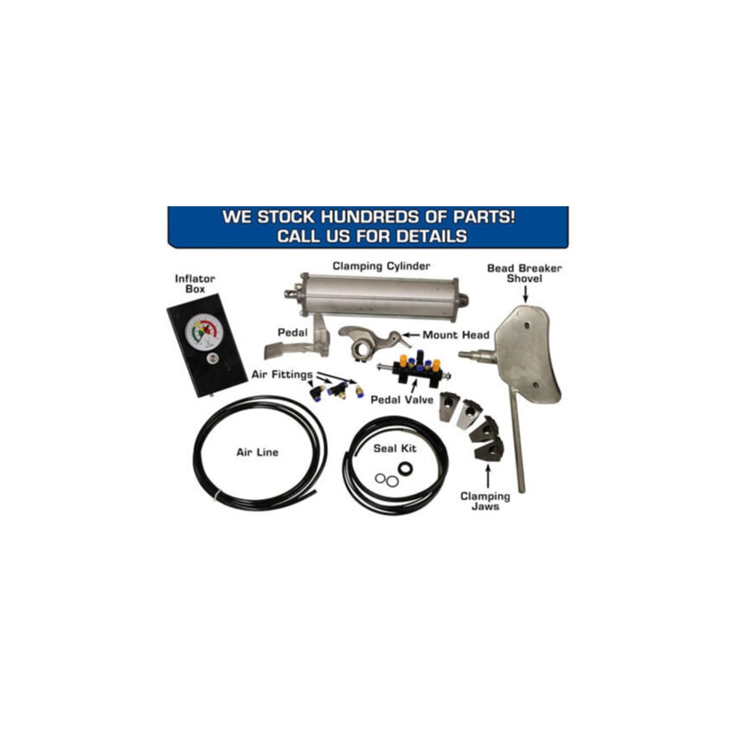 Atlas TC229LH Swing Arm Tire Changer with Left-Hand Assist Arm & Bead Blaster | 110V Rim Clamp Wheel Changer