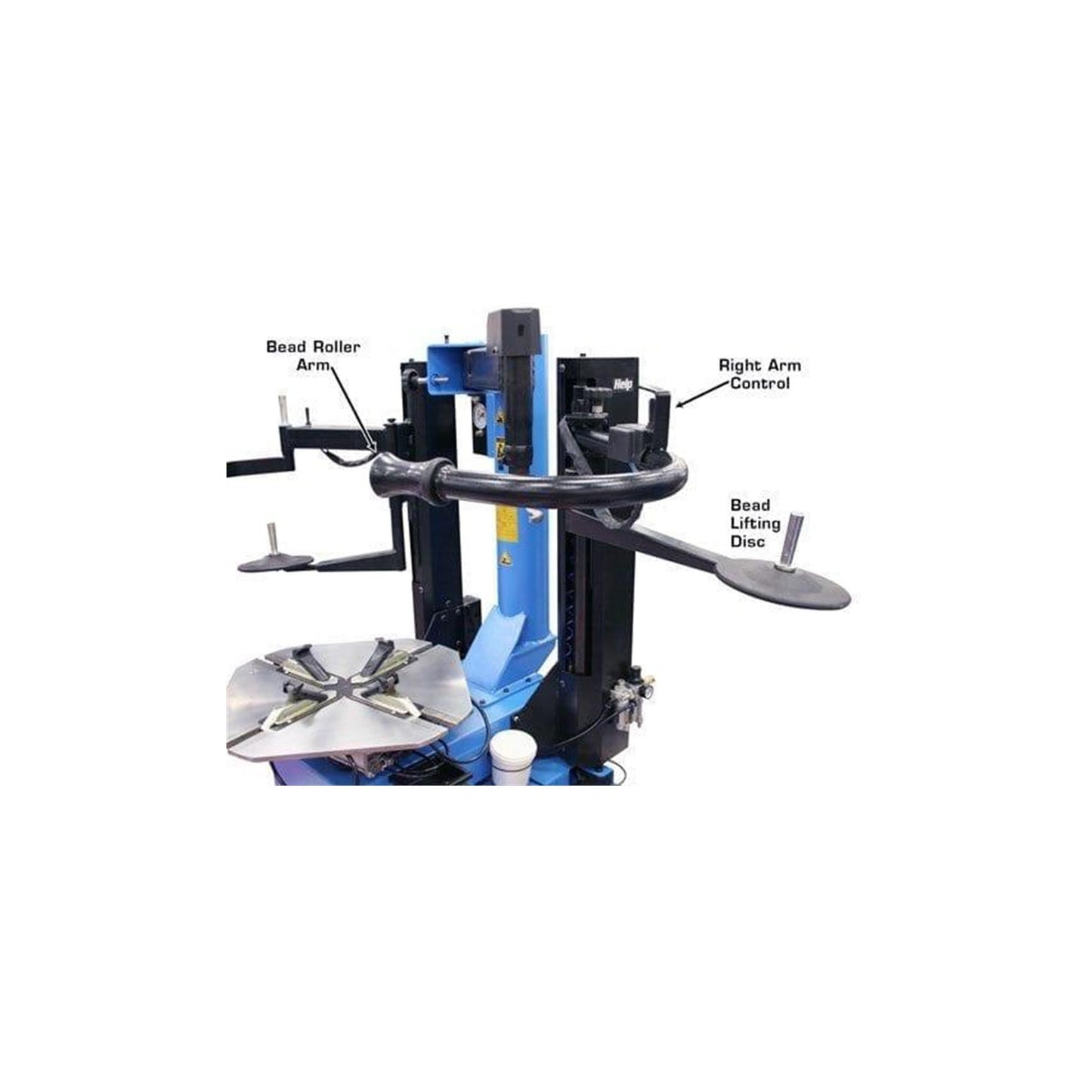 Atlas TC289DAA Large Swing Arm Tire Changer with Dual Assist Arms & Bead Blaster | 110V Professional Rim Clamp Wheel Changer