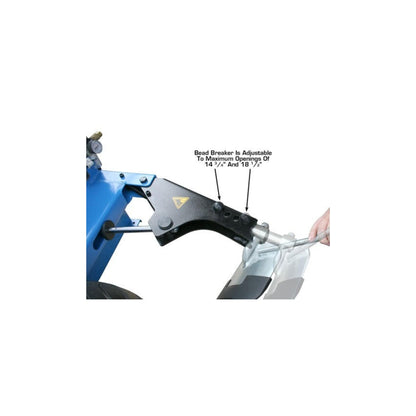 Atlas TC289LH Large Swing Arm Tire Changer with Left-Hand Assist Arm & Bead Blaster | 110V Professional Rim Clamp Wheel Changer