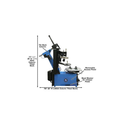 Atlas TC755 Tilt-Back Tire Changer with Bead Blaster | 110V Professional Rim Clamp Wheel Changer