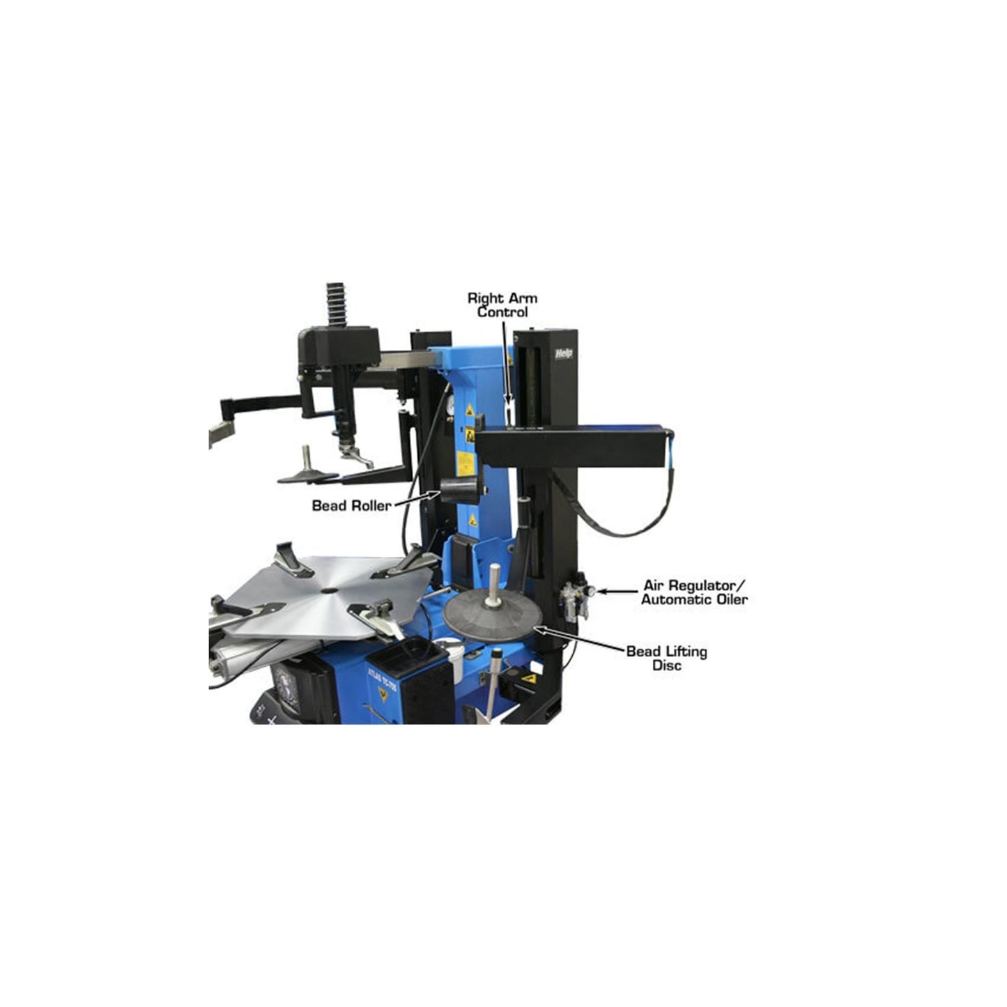 Atlas TC755 Tilt-Back Tire Changer with Bead Blaster | 110V Professional Rim Clamp Wheel Changer