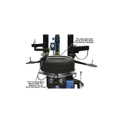 Atlas TC755DAA Tilt-Back Tire Changer with Dual Assist Arms & Bead Blaster | 110V Professional Rim Clamp Wheel Changer