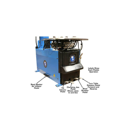Atlas TC755 Tilt-Back Tire Changer with Bead Blaster | 110V Professional Rim Clamp Wheel Changer