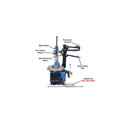 Atlas TC755EZ Tilt-Back Tire Changer with E-Z Assist Arm & Bead Blaster | 110V Professional Rim Clamp Wheel Changer