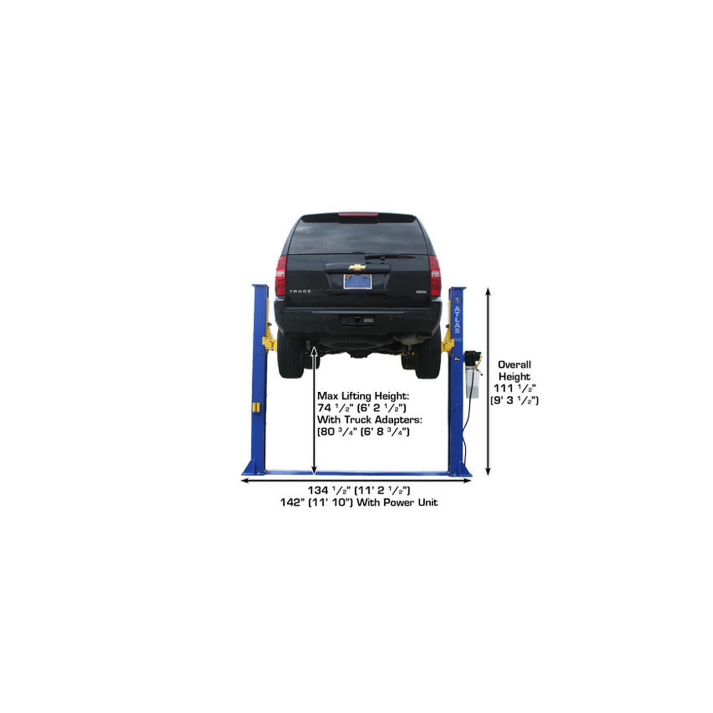 Atlas 9KBPX 9,000 lb Baseplate Two-Post Car Lift