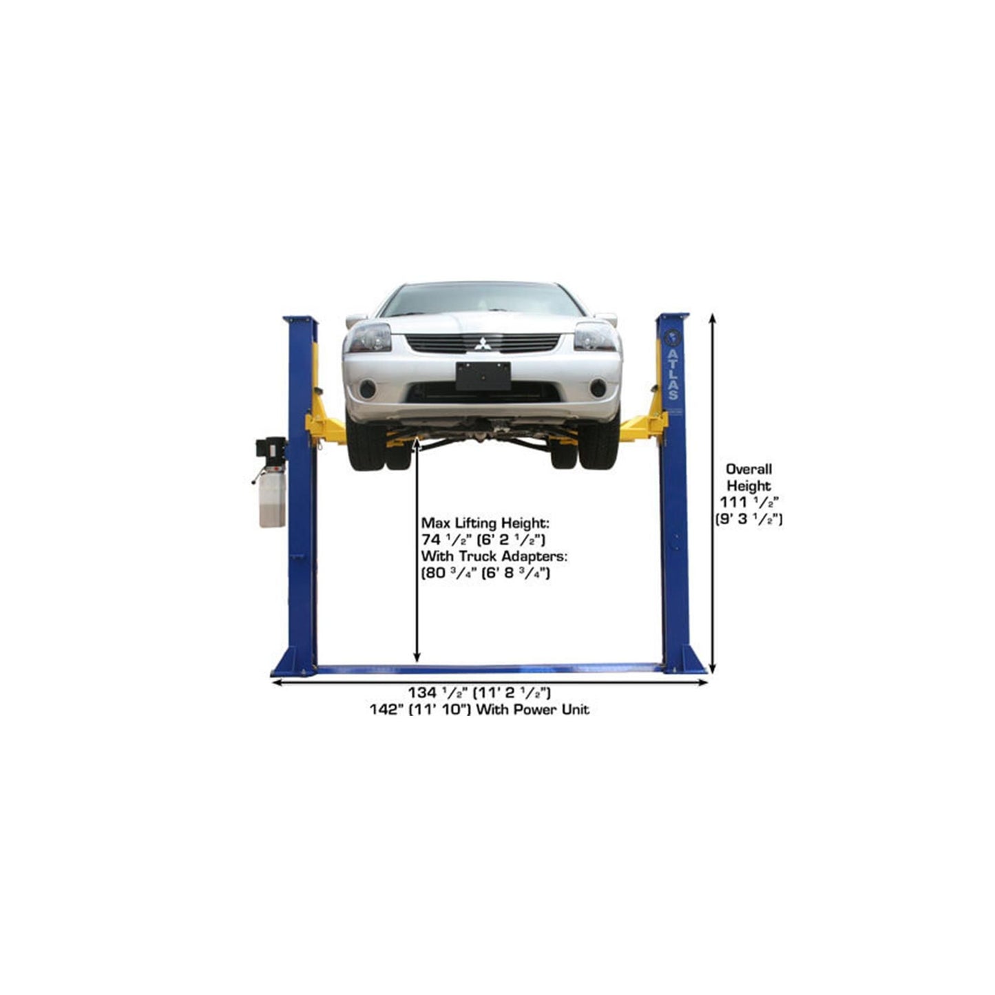 Atlas 9KBPX 9,000 lb Baseplate Two-Post Car Lift