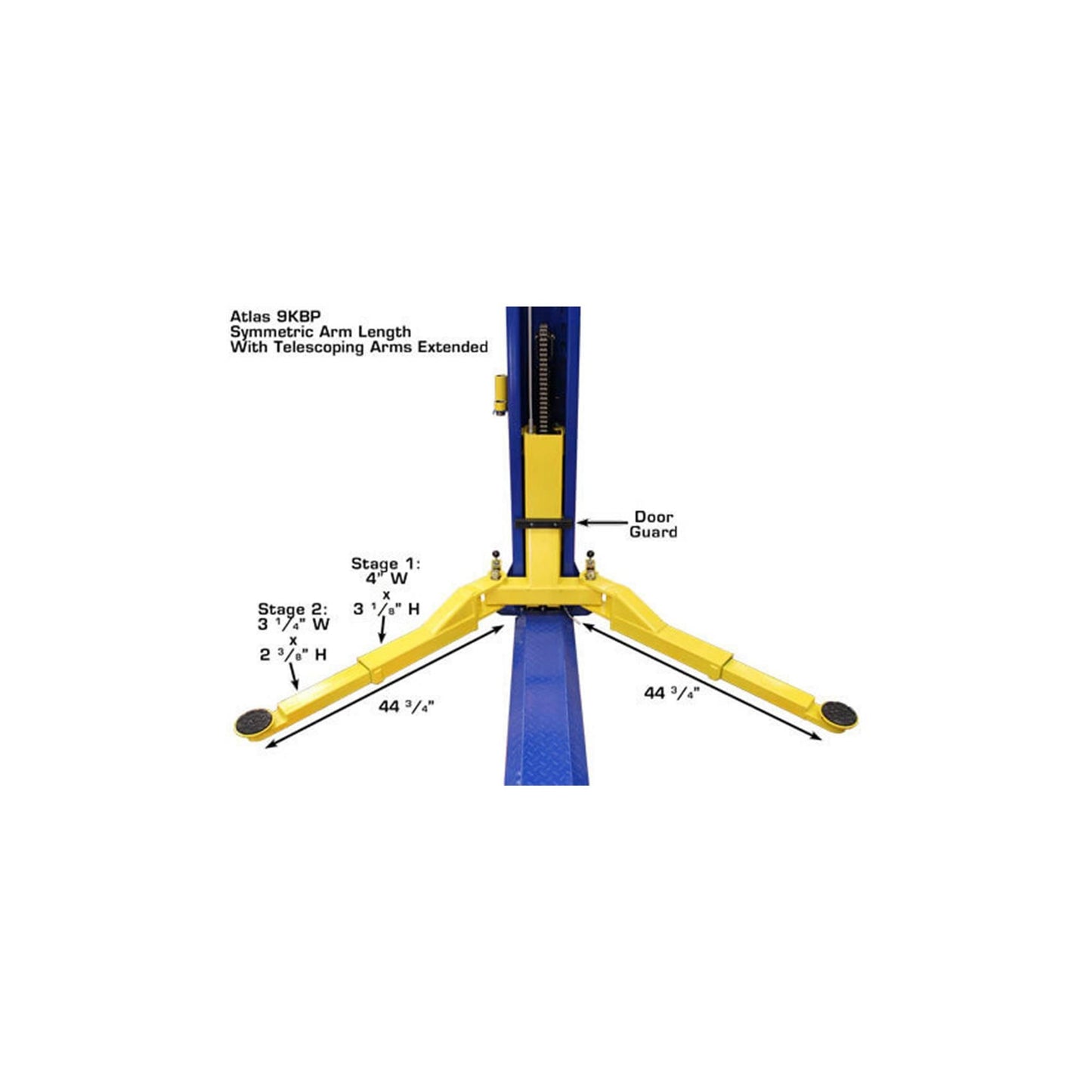 Atlas 9KBPX 9,000 lb Baseplate Two-Post Car Lift