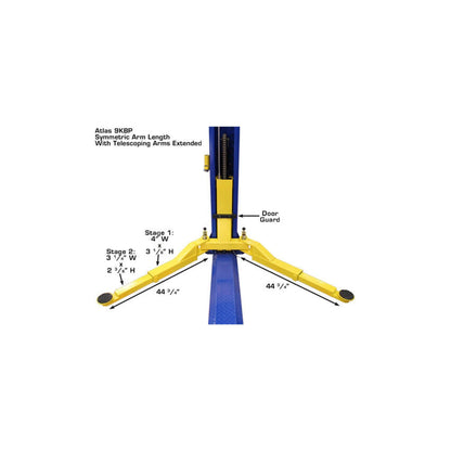Atlas 9KBPX 9,000 lb Baseplate Two-Post Car Lift
