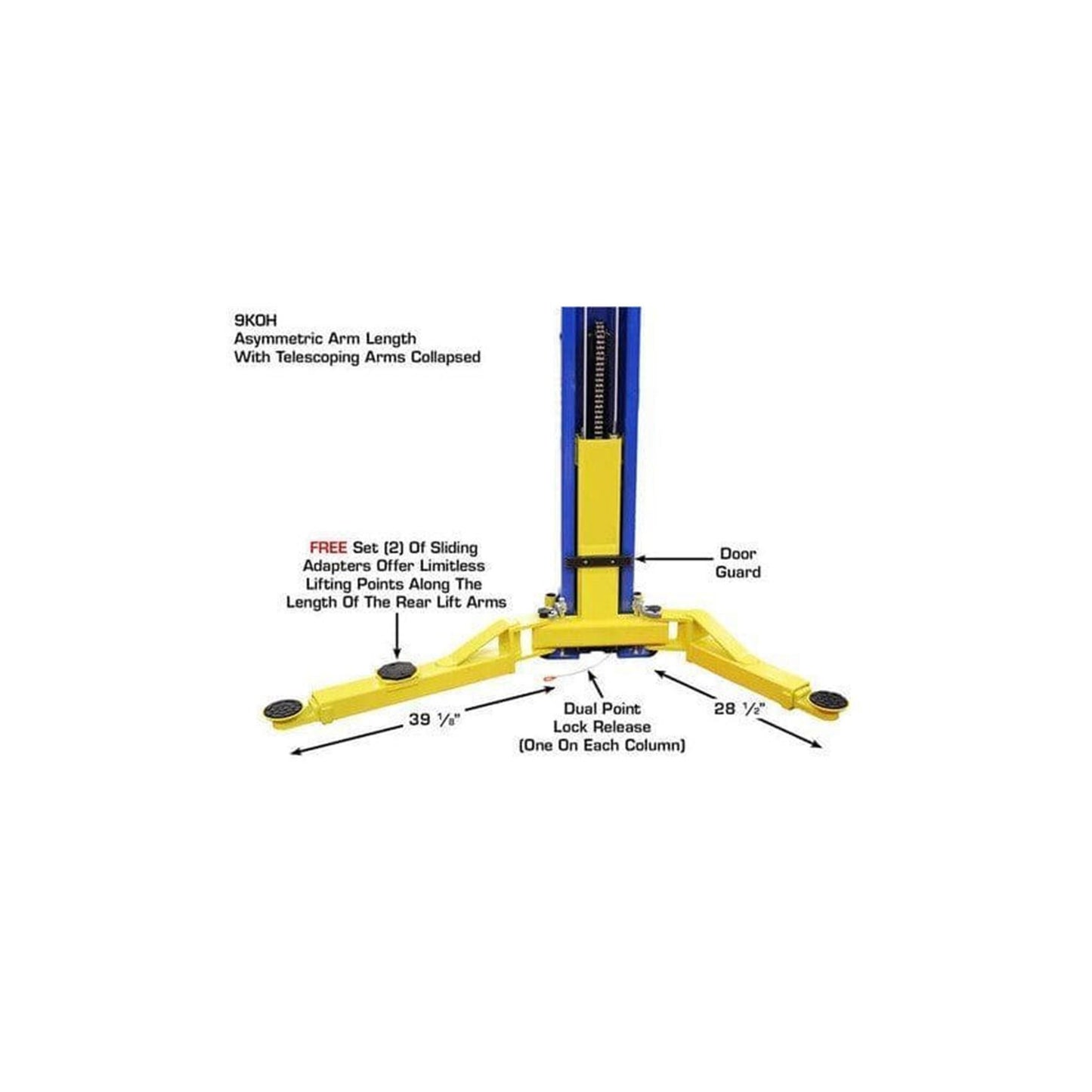 Atlas 9KOHX 9,000 lb Overhead Two-Post Car Lift