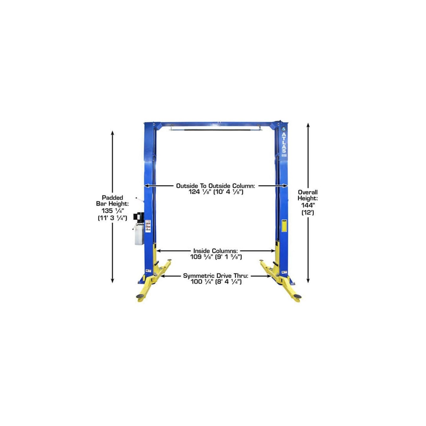 Atlas PRO-9D 9,000 lb Commercial Overhead Two-Post Car Lift