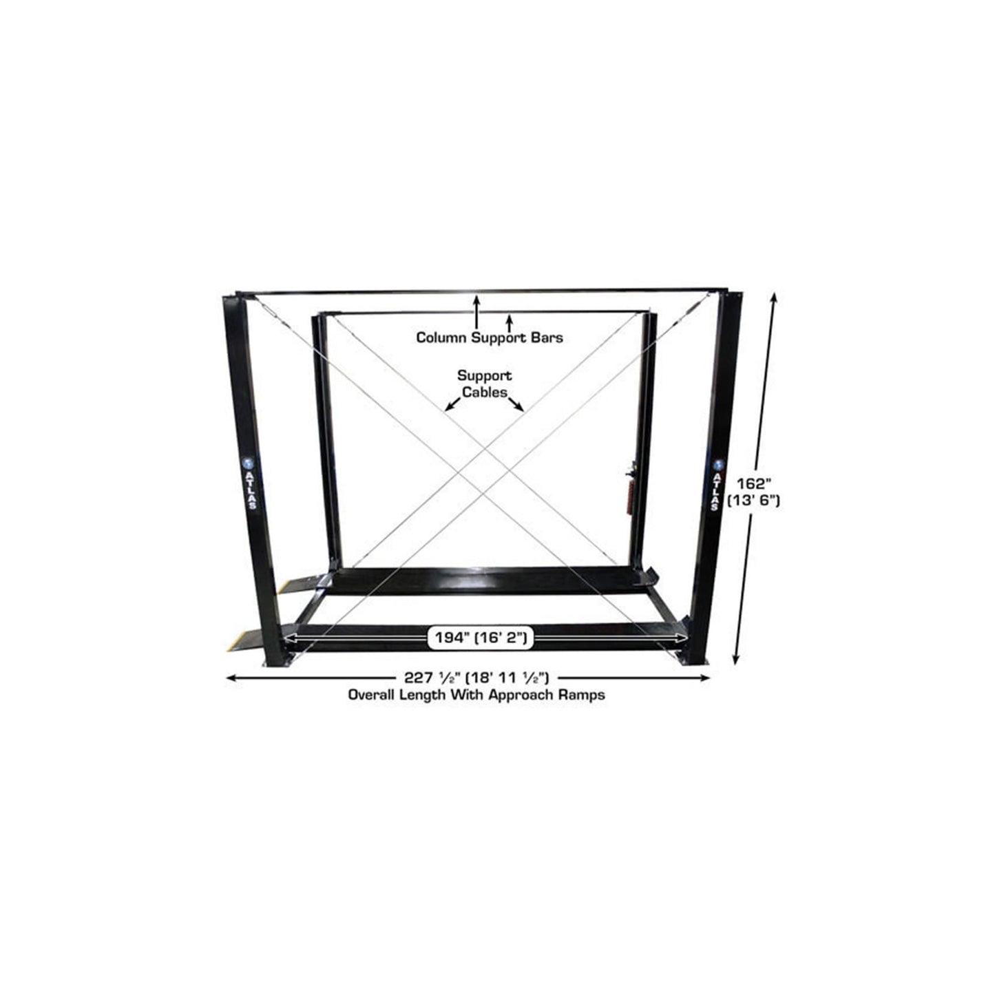 Atlas Garage PRO7000ST 7,000 lb Super Tall Four-Post Car Storage Lift