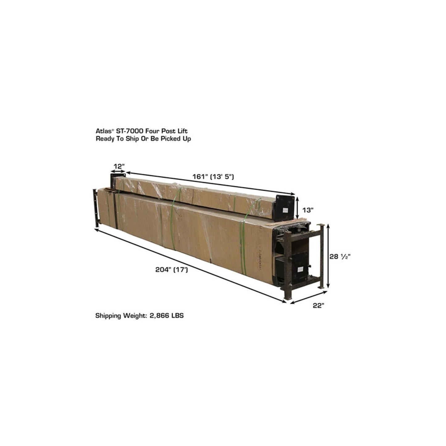 Atlas Garage PRO7000ST 7,000 lb Super Tall Four-Post Car Storage Lift